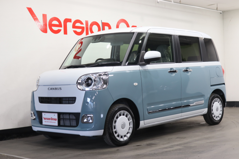 ダイハツ ムーブキャンバス ストライプスG　新車保証継承付　ディスプレイオーディオ　フルセグ　バックカメラ　クリアランスソナー　衝突被害軽減　両側電動スライドドア　シートヒーター　ベンチシート　ホッとカップホルダー　LEDライト　オートライト