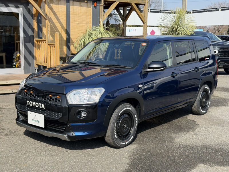 トヨタ プロボックスバン ハイブリッドF　ワイドグリル(TOYOTA　IPF製グリルマーカー)　フロントアンダーガード　フェンダートリム　リアアンダーガード　ルーフスポイラー　アルミホイール　エンブレムブラックアウト シートカバー　防音断熱施工