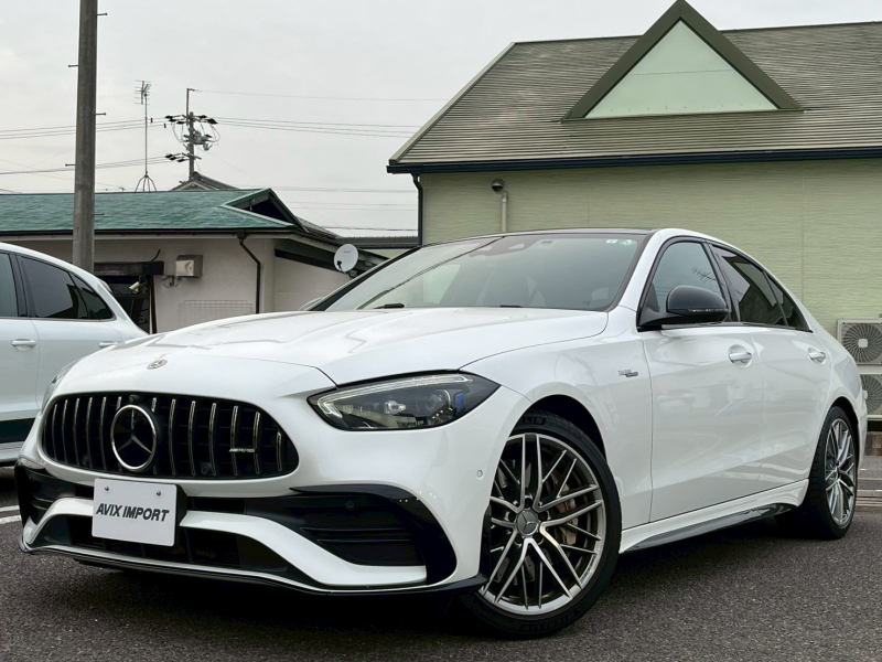 AMG Cクラス C43 4MATIC+ BSG搭載ﾓﾃﾞﾙ 新車保証継承付 ﾊﾟﾉﾗﾏSR 黒革 HUD ｼｰﾄﾋｰﾀｰ ﾍﾞﾝﾁﾚｰｼｮﾝ 3DBurmesterｻｳﾝﾄﾞ MBUX ARﾅﾋﾞ 地ﾃﾞｼﾞ360°ｶﾒﾗ Bｶﾒﾗ ﾚｰﾀﾞｰｾｰﾌﾃｨ ACC LKA AMG19AW 禁煙 1ｵｰﾅｰ
