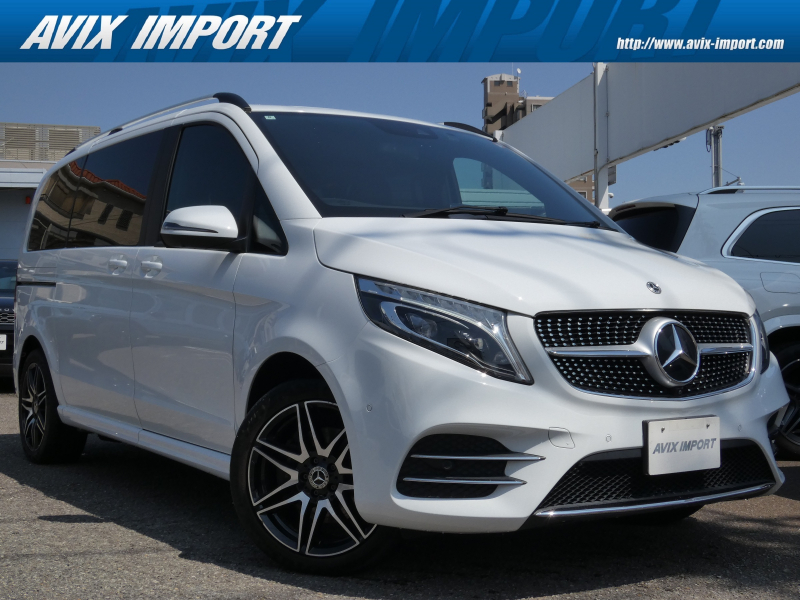 メルセデスベンツ Vクラス V220d AVG  後期型 RSP 9速AT 黒革 ｼｰﾄﾋｰﾀｰ LED MBUXﾅﾋﾞ 地ﾃﾞｼﾞ 360°ｶﾒﾗ ﾘｱｴｱｺﾝ 7人乗 純正19AW 禁煙 正規D車