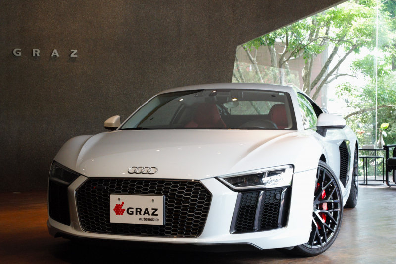 アウディ R8 5.2 FSI quattro　スズカグレーメタリック サイドブレードカーボンシグマ