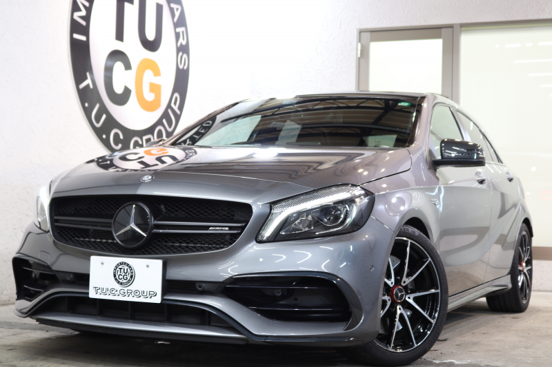 AMG Aクラス A45 4MATIC ｱﾄﾞﾊﾞﾝｽﾄ&ﾚｰﾀﾞｰｾｰﾌﾃｨPKG　後期 1ｵｰﾅｰ 黒本革 ﾊﾟﾉﾗﾏSR HDDﾅﾋﾞTV ｽﾏﾎ連携 harman/kardon ﾊﾞｯｸｶﾒﾗ PTS LEDﾗｲﾄ AMG専用装備&ﾁｭｰﾆﾝｸﾞﾀﾞｲﾅﾐｯｸｾﾚｸﾄ 7AT　2年保証