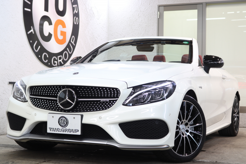 AMG Cクラス C43 4MATIC ｶﾌﾞﾘｵﾚ ﾚｰﾀﾞｰｾｰﾌﾃｨPKG　ｷｰﾚｽｺﾞｰ 赤本革 ｴｱｽｶｰﾌ ﾍｯﾄﾞｱｯﾌﾟD HDDﾅﾋﾞTV BT音楽 ﾌﾞﾙﾒｽﾀｰ ﾊﾞｯｸｶﾒﾗ PTS LEDﾗｲﾄ AMG専用装備&ﾁｭｰﾆﾝｸﾞﾀﾞｲﾅﾐｯｸS 赤幌 9AT　2年保証