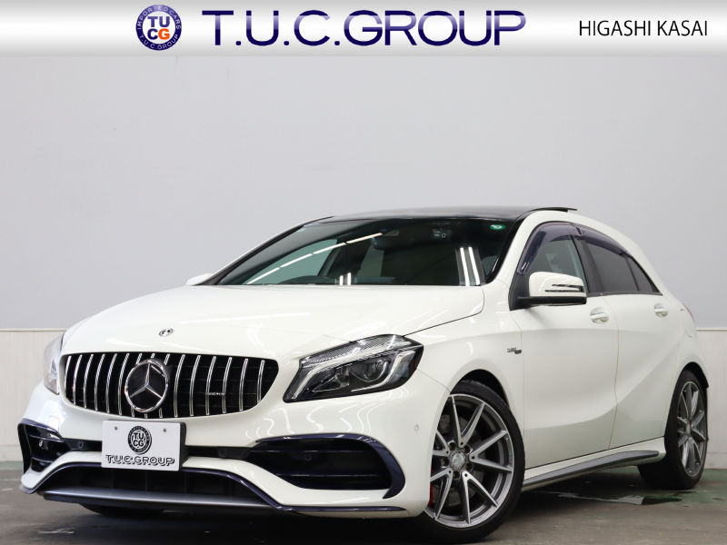 AMG Aクラス A45 4MATIC ﾍﾞｰｼｯｸ & ﾚｰﾀﾞｰSP　Pｽﾀ 黒革 ｼｰﾄﾋｰﾀｰ HDDﾅﾋﾞ TV Carplay Bｶﾒﾗ Bluetooth LEDﾍｯﾄﾞｶｰﾎﾞﾝ調ｲﾝﾃﾘｱ AMGｽﾎﾟｰﾂｻｽ AMG強化ﾌﾞﾚｰｷ AMG専用ｴｱﾛ&18AW　2年保証
