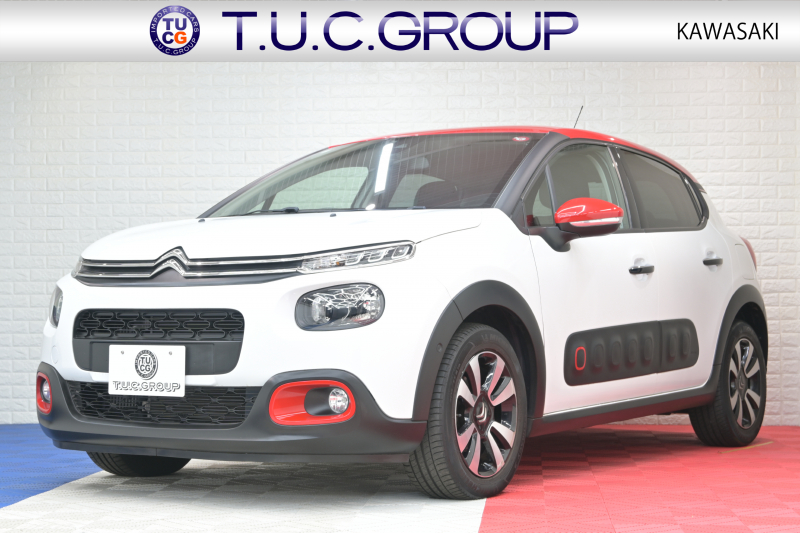 シトロエン C3 ｼｬｲﾝ　1ｵｰﾅｰ Pｽﾀ ECO ｸﾙｺﾝ ｱｸﾃｨﾌﾞｾｰﾌﾃｨﾌﾞﾚｰｷ LDW BSM ﾌｧﾌﾞﾘｯｸｼｰﾄ 7ｲﾝﾁﾀｯﾁｽｸﾘｰﾝ CarPlay 16ｲﾝﾁAW ﾊﾞｲﾄｰﾝﾙｰﾌ　2年保証付