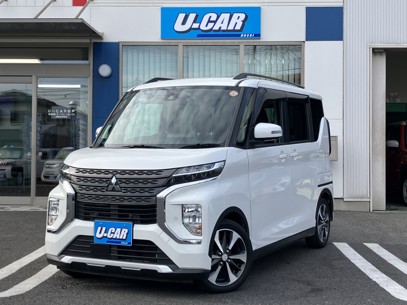 三菱 ekクロススペース Gプラスエディション　ワンオーナー・ナビ・アラビュー・前後ドラレコ・両側パワスラ・シートヒーター・LEDライト・ルーフレール・車検2年付・禁煙車