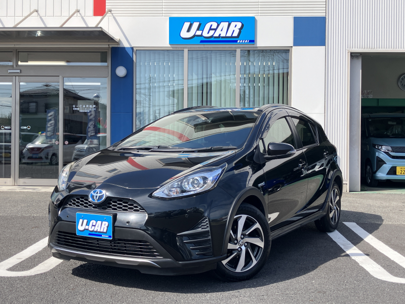 トヨタ アクア クロスオーバーグラム　純正ナビTV・Bカメラ・ETC・ドラレコ・シートヒーター・ハーフレザーシート・衝突軽減ブレーキ・ワンオーナー・車検2年付・禁煙車