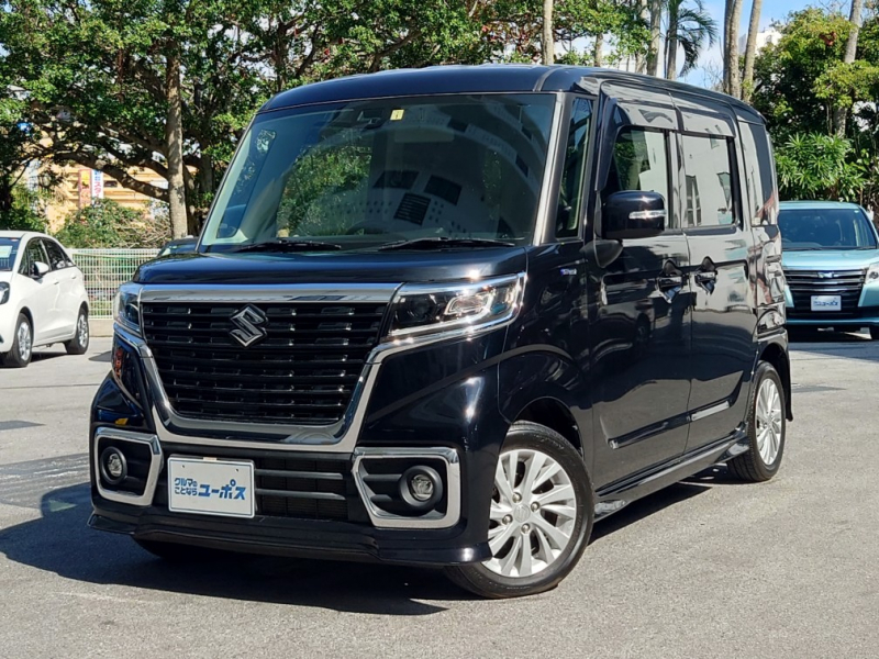 スズキ スペーシア カスタム　ハイブリッドGS　OP5年保証対象車　片側パワースライドドア　デュアルブレーキサポート　クリアランスソナー　社外ナビ