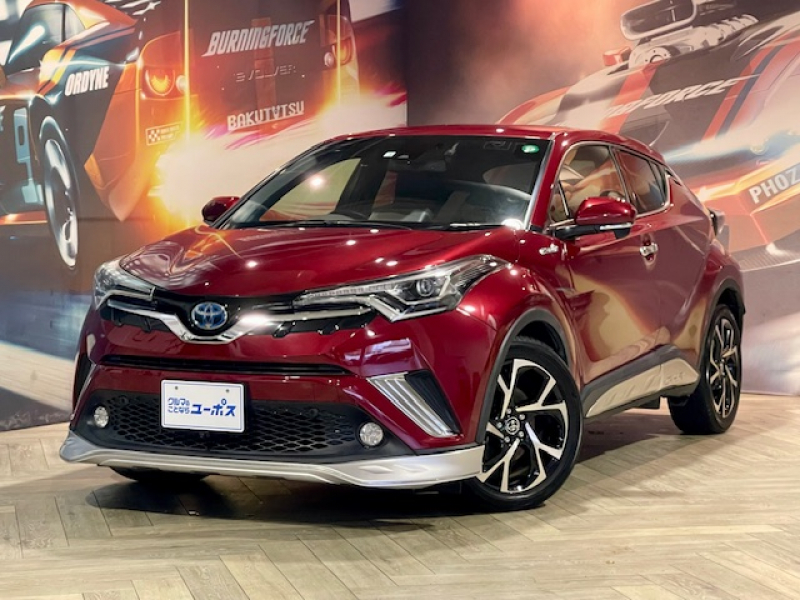 トヨタ C-HR HV　G　LEDエディション　社外フロント／リアエアロ　ワンオーナー　OP5年保証対象車　純正9インチSDナビ（CD／DVD／BT／USB／HDMI／フルセグTV）バックカメラ　プリクラッシュセーフティ　純正ドライブレコーダー