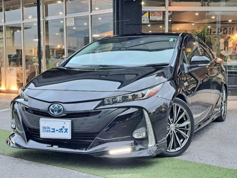 トヨタ プリウスPHV S トヨタセーフティセンス ローダウン TRDエアロ 純正SDナビ 社外18インチアルミ ETC