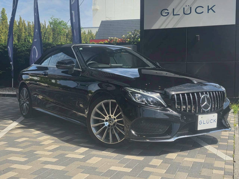 メルセデスベンツ Cクラス カブリオレスポーツレザーエクスクルーシブ PKG　禁煙車／ナッパレザー／シートヒーター・ベンチレーション／エアスカーフ／エアキャップ／純正ナビ／フルセグ／Bluetooth／LED／ACC／ETC