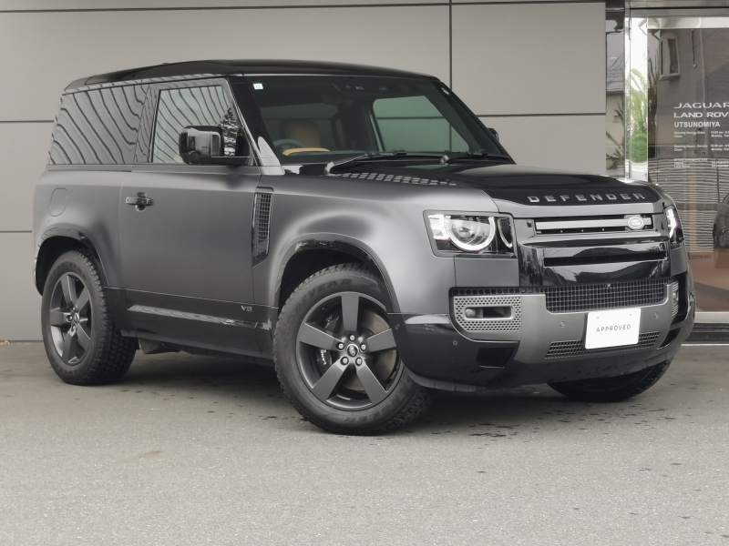ランドローバー ディフェンダー 90カルパチアン エディション5.0L P525 4WD 1オーナ 禁煙 サテンフィルム ガラスルーフ エアサス メリディアンサラウンド Frシートヒータ/クーラー リアシートヒータ マトリックスLEDヘッドライト デジタルメーター デジタルミラー電動ステアリングコラム アップルカープレイ