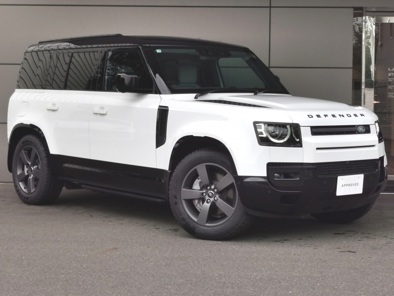 ランドローバー ディフェンダー 110 XダイナミックHSE 3.0L D350 4WD 1オ-ナ- 禁煙車 7人乗 スライディングル-フ 電動サイドステップ メリディアン デジタルミラー 電動ステアリングコラム 白革 デジタルメーター シートメモリ（運転席・助手席） アップルカープレイ アンドロイドオート