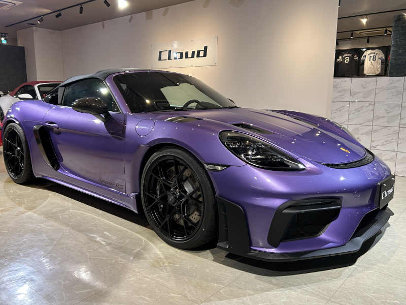 ポルシェ 718スパイダー RS PDK 1オーナー PTSボディカラー"ビオラパープルメタリック" ヴァイザッハパッケージ PDLS付LEDヘッドライト OP526万円