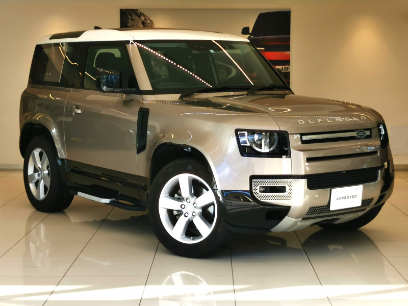 ランドローバー ディフェンダー 90 SE 2.0L P300 AWD 1オーナー 黒革シート サンルーフ フロントシートヒーター MERIDIANサウンド フィックスドサイドステップ 電子制御エアサスペンション ホワイトコントラストルーフ メモリーシート