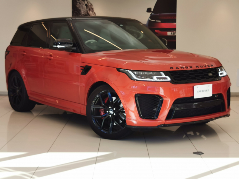 ランドローバー レンジローバーSPORT SVR ジャパンSVエディション 5.0L V8S/C P575 AWD 1オーナー 黒灰革シート サンルーフ フロントシートヒーター＆クーラー、リアシートヒーター ヘッドアップディスプレイ 専用22インチアルミホイール センターコンソール急速クーラーBOX